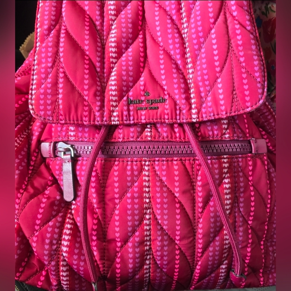Kate Spade Pink Quilted Backpack